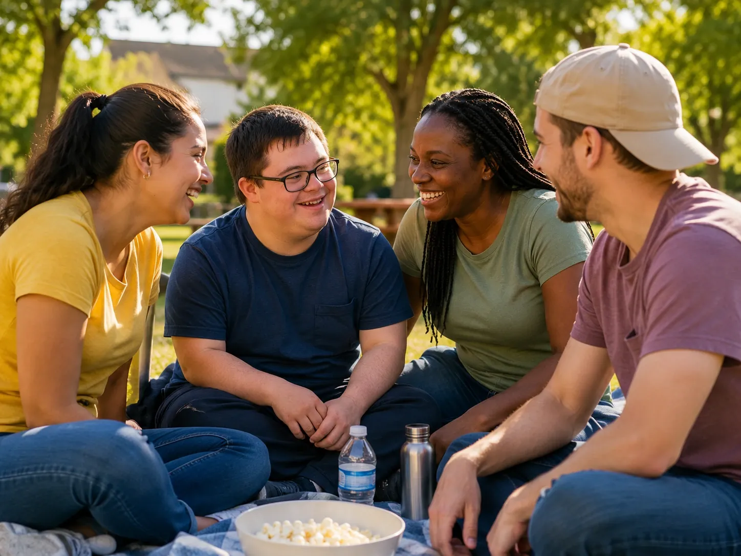 Group enjoying a warm community moment