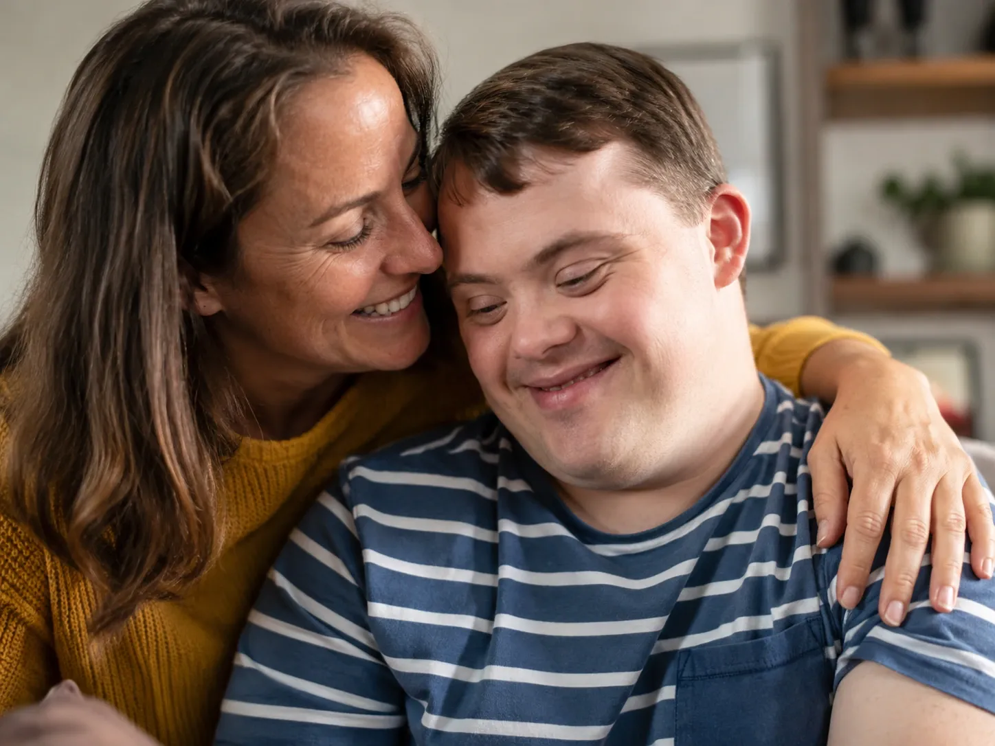 Caregiver and supported person sharing a moment