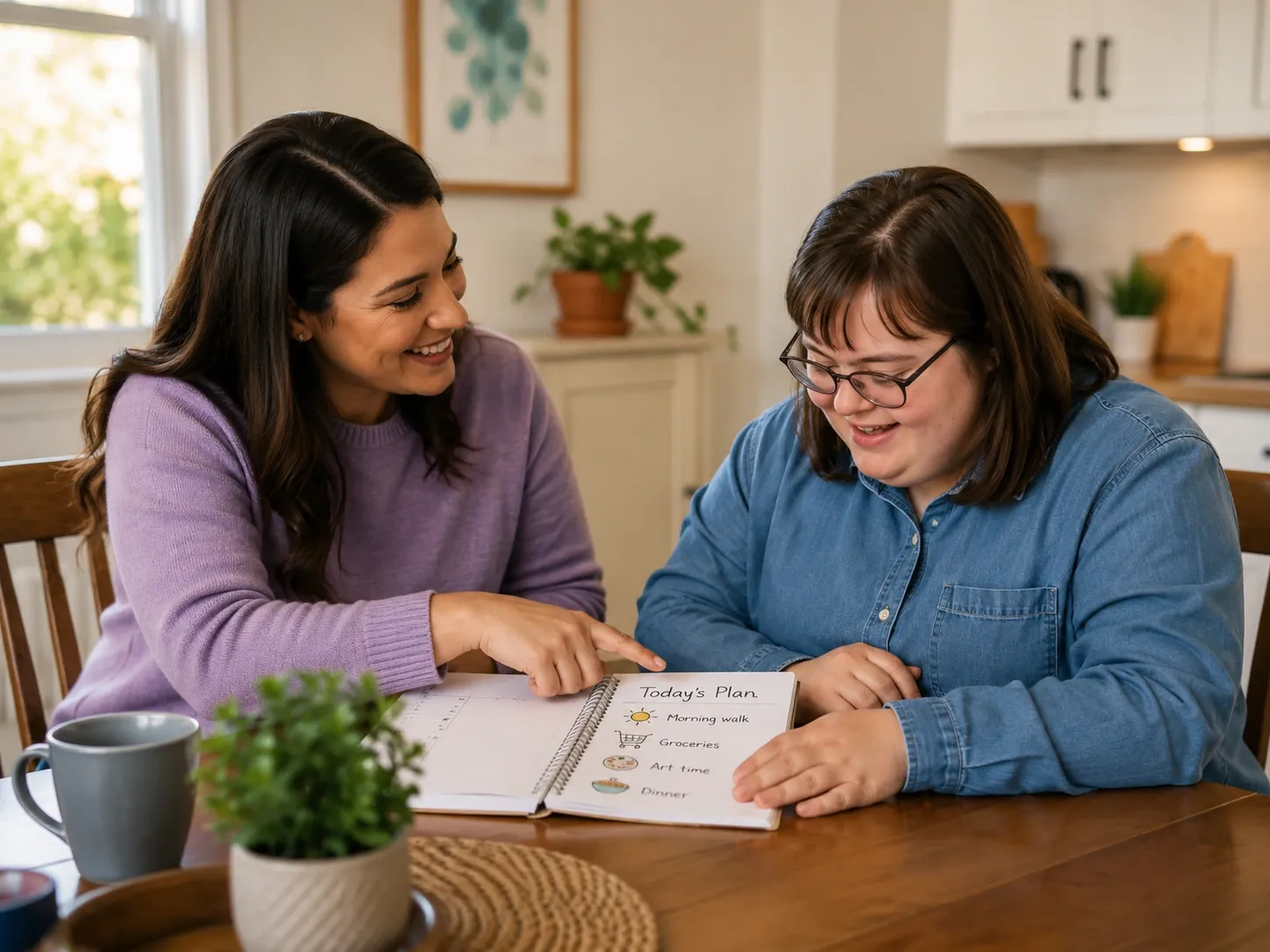 Person receiving assistance and guidance at home