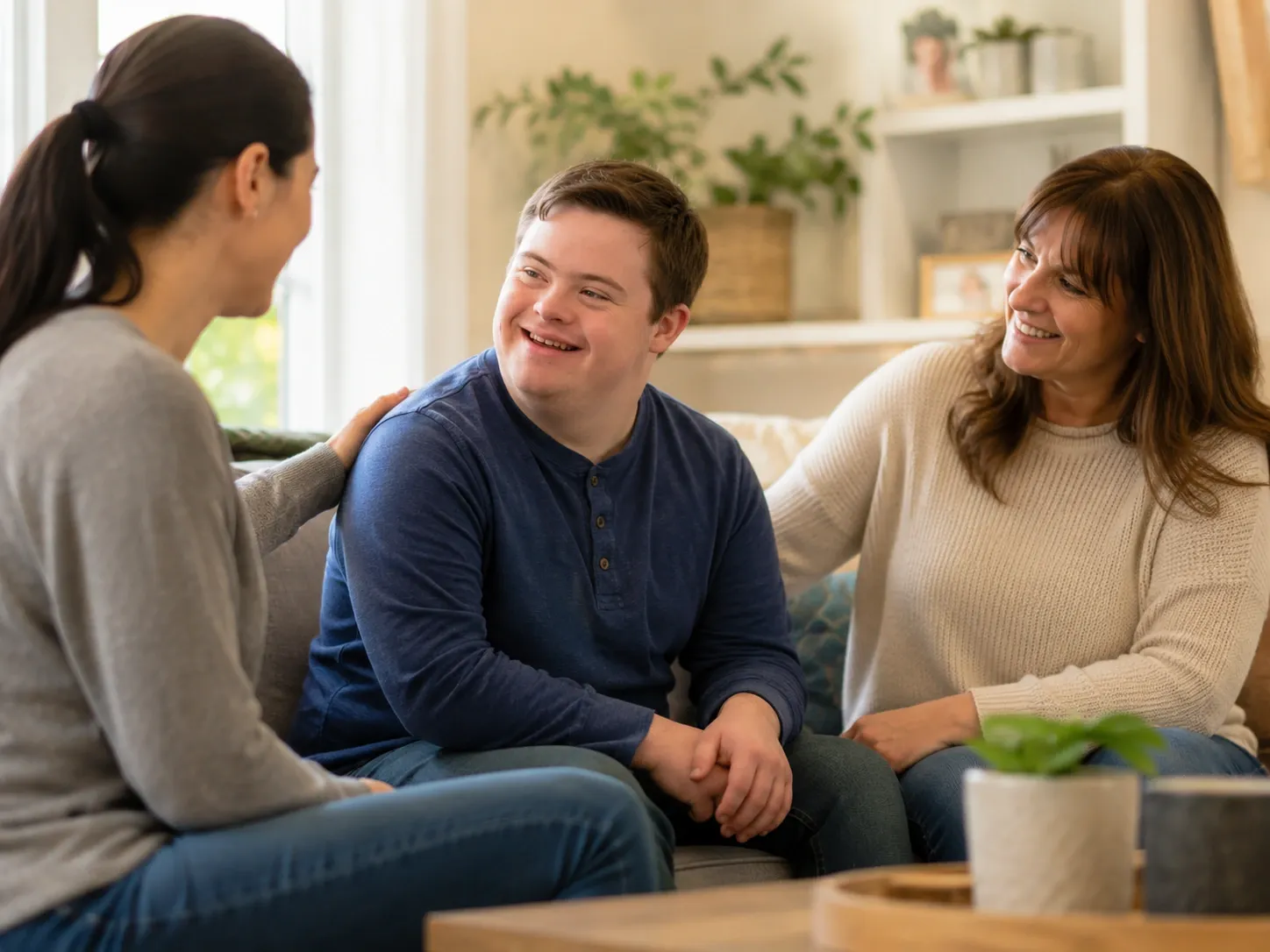 Calm moment of short-term family support